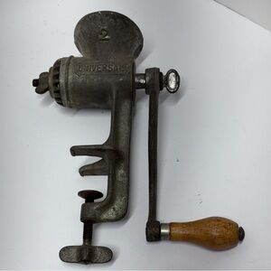 Universal Vintage Metal Grinder with Wooden Handle. Free Shipping!